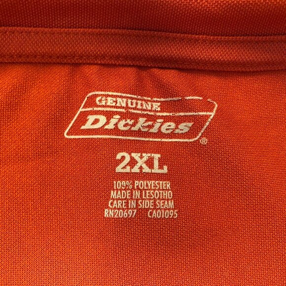 Dickies Mens T-Shirt 2XL Orange With Pocket & Logo - Picture 5 of 11